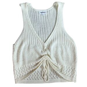Superdown Khloe Ruched Knit Top in White